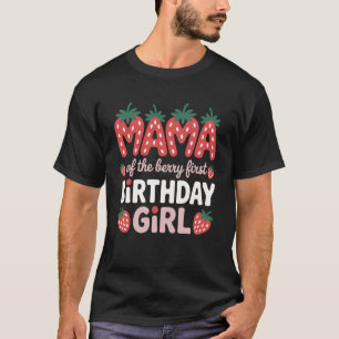 Camiseta Mamãe do Berry Primeiro Aniversário Morango Aniver