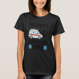 Camiseta Mamãe do Birthday Boy Ambulance Car Toddler EM