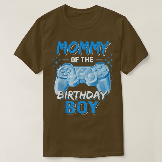 Camiseta Mamãe do Birthday Boy Matching Video Game Birt (Frente do Design)