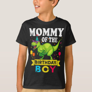 Camiseta Mamãe do Birthday Boy T-Rex RAWR Dinossaur Birt