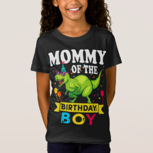 Camiseta Mamãe do Birthday Boy T-Rex RAWR Dinossaur Birt