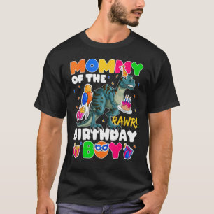 Camiseta Mamãe Do Dinossauro Garoto De Aniversário