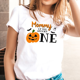 Camiseta Mamãe do Espooky Um Aniversário de 1 ano no Hallow