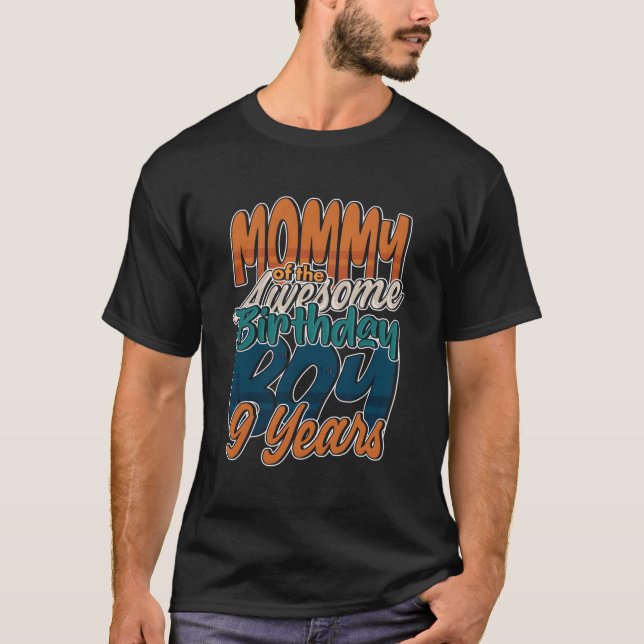 Camiseta Mamãe Do Incrível Criança De Aniversário De 9 Anos (Frente)