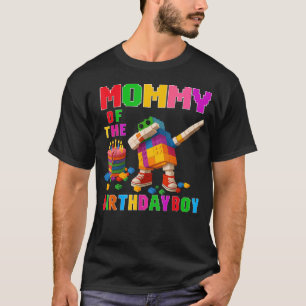 Camiseta Mamãe Do Menino De Aniversário Construindo Tijolos