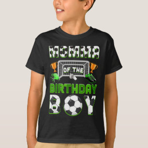 Camiseta Mamãe do Menino de Aniversário Família de Futebol
