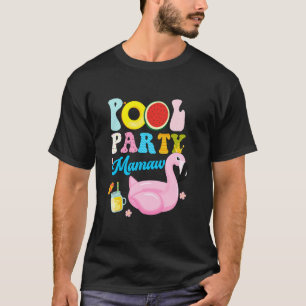 Camiseta Mamãe do Menino de Aniversário Festa de Piscina de