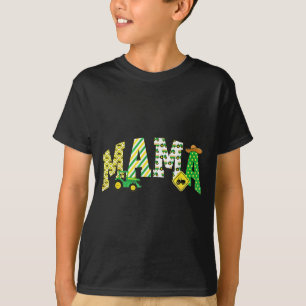 Camiseta Mamãe do Menino de Aniversário Trator Caminhões Fa