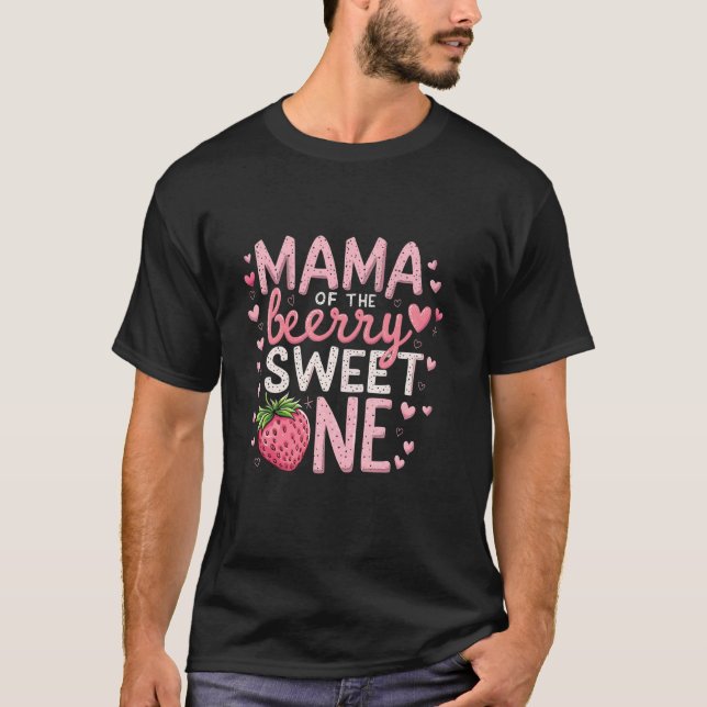 Camiseta Mamãe Do Morango Doce Primeiro Nascimento (Frente)
