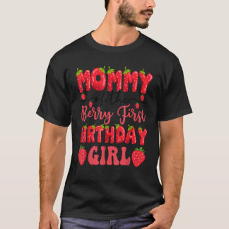 Camiseta Mamãe do Morango Garota de Primeiro Aniversário Mo