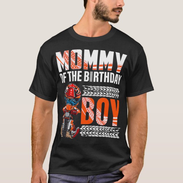 Camiseta Mamãe do motocross do Birthday Boy Dirt Bday Bday (Frente)