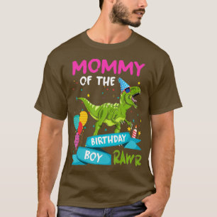 Camiseta Mamãe do Nascimento do Rapaz TRex RAWR Dinossauro