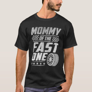 Camiseta Mamãe do Primeiro Aniversário do Carro de Corrida