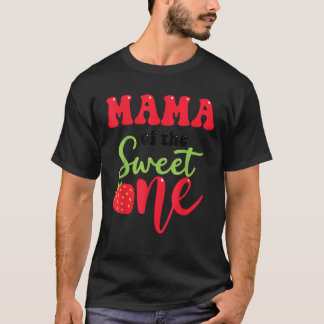 Camiseta Mamãe do Primeiro Birt de Verão de Morango Doce