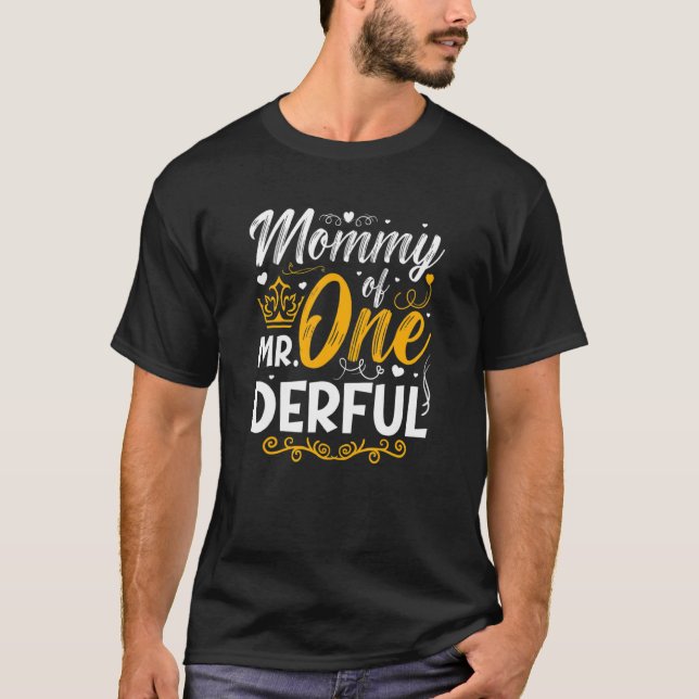 Camiseta Mamãe Do Sr. One Derful Party Matching Family 1rua (Frente)