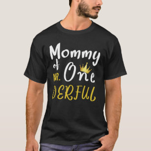 Camiseta Mamãe do Sr. Onederful Primeiro Um Derful Combinan