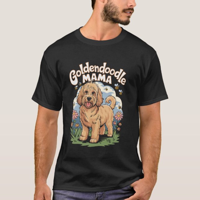 Camiseta Mamãe Doodle Engraçada Para Uma Mãe Goldendoodle D (Frente)