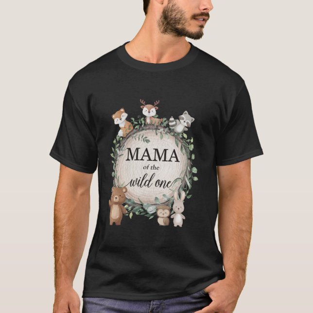 Camiseta Mamãe dos Animais Florestais Selvagens 1rua B (Frente)