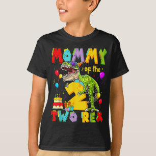 Camiseta Mamãe dos dois rex menino de 2 anos de idade dinos