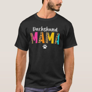 Camiseta Mamãe Doxie Dachshund Leopardo Amante de Dachshund