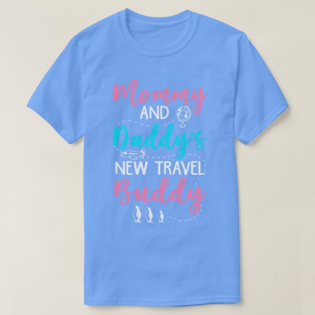 Camiseta Mamãe e Daddys New Viagem Buddy 1 (Frente do Design)