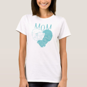 Camiseta Mamãe e dois gatos do coração