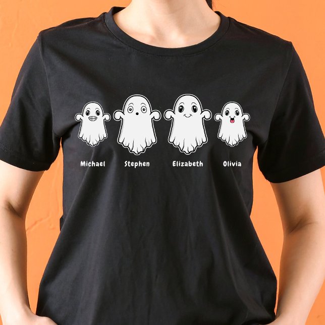 Camiseta Mamãe e Duas Crianças 4 Pessoas Família Fantasma (Disclaimer: This image is a digital mockup.)