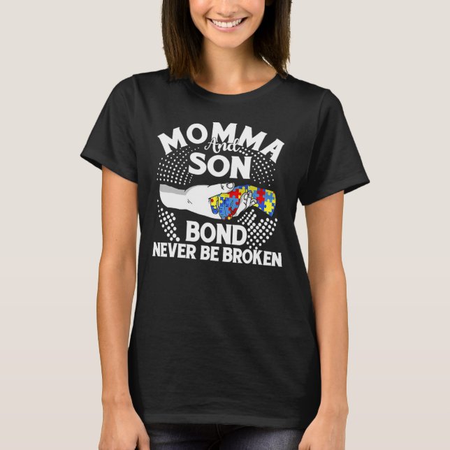 Camiseta Mamãe E Filho Bond Nunca Sejam Quebrados Pelo auti (Frente)