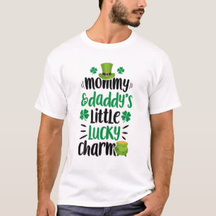 Camiseta Mamãe e Pai Pequeno Charme Sortudo São Patricinh