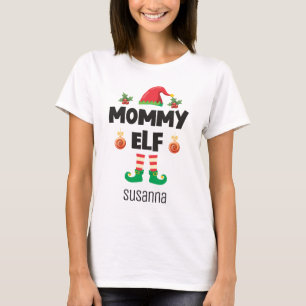 Camiseta Mamãe elf da família que corresponde ao nome do eq