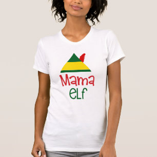 Camiseta Mamãe Elfo Diversão em Família no Natal Feriado de