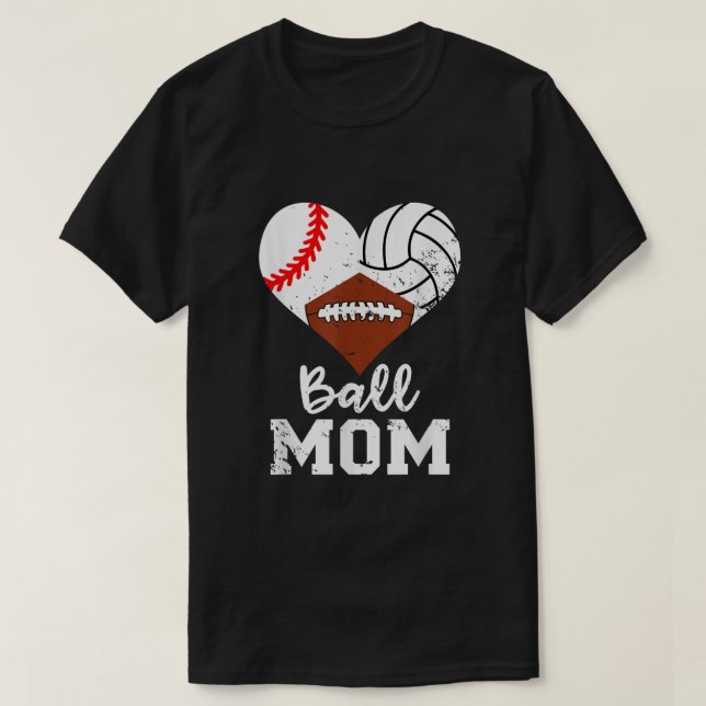Camiseta Mamãe Engraçada Baseball de Voleibol de futebol Mã (Frente do Design)