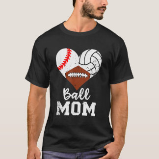 Camiseta Mamãe Engraçada Baseball de Voleibol de futebol Mã