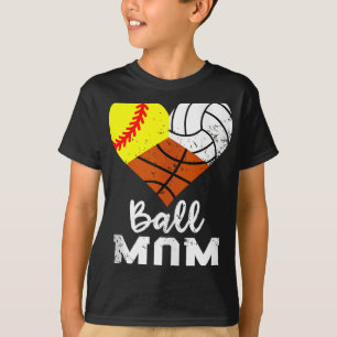 Camiseta Mamãe Engraçada no Softball no Basquete Mãe