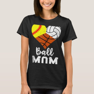 Camiseta Mamãe Engraçada no Softball no Basquete Mãe