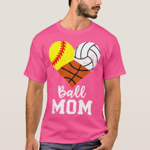 Camiseta Mamãe Engraçada no Softball no Basquete Mãe