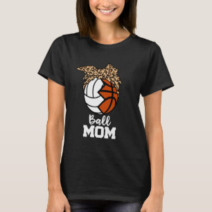 Camiseta Mamãe Engraçada Voleibol Jogadora Leopardo