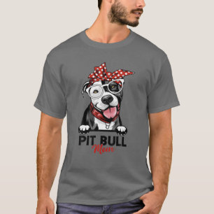 Camiseta Mamãe Engraçado Cachorro Mamãe Dia de as mães Pitb
