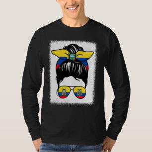 Camiseta Mamãe Equatoriana Messy Bun Equador Mãe Mama