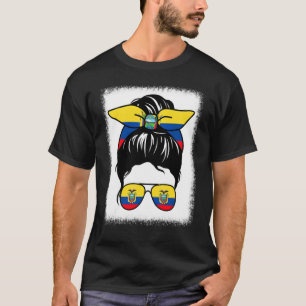 Camiseta Mamãe Equatoriana Messy Bun Equador Mãe Mama