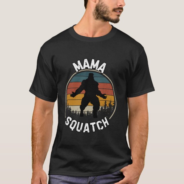 Camiseta Mamãe Esmaga Engraçado Dia das Mães Bigfoot Novo M (Frente)