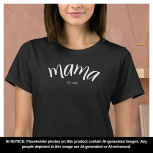 Camiseta Mamãe Estabeleceu Roteiro Minimalista Ano Novo Mam