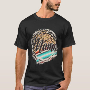 Camiseta Mamãe Estampa de Leopardo Serape Impressão Cowgirl