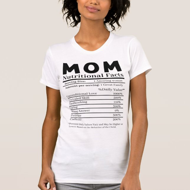 Camiseta Mamãe Fatos Nutricionais (Frente)