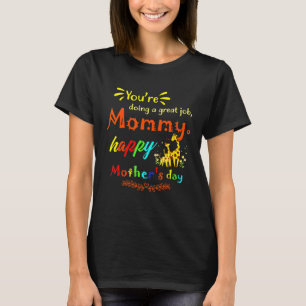 Camiseta Mamãe Feliz dia de as mães Giraffe