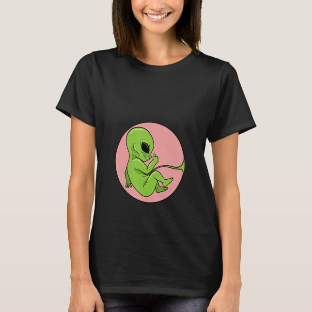 Camiseta Mamãe Feto Embrião Alienígena Grávida (Frente)