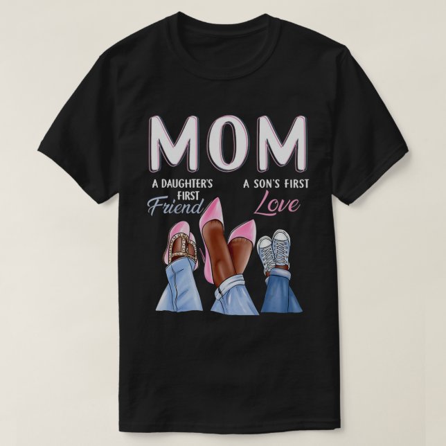 Camiseta Mamãe Filha Primeiro Ama Filhas Primeira Amiga Mãe (Frente do Design)