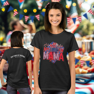 Camiseta Mamãe Fofoqueira Americana 250 Anos de Liberdade