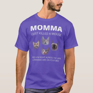 Camiseta Mamãe Gata Engraçada Dizendo Gato Ao Longo Quatro 