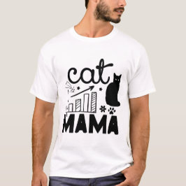 Camiseta Mamãe Gata – Silhueta de Gatinho Fofo e Estilo de